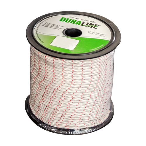 CORDA PARTIDA DURALINE 5,0 MM POLIAMIDA ALTA DENSIDADE - ROLO 100M BRANCA E VERMELHA